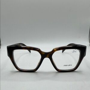 Prada Brown Tortoise Shell Eyeglasses VPR 09Z